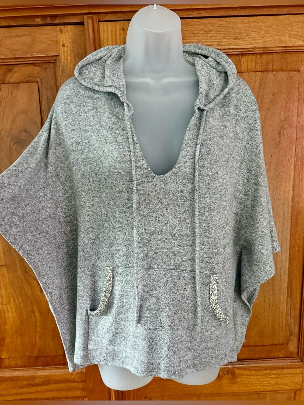Juicy Couture Gray Speckled Hooded Pullover